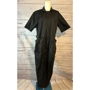 Alex Mill Black Utility Jumpsuit XL Short Sleeve Front Zip Coverall